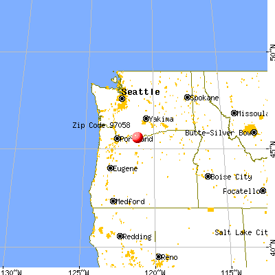 Chenoweth, OR (97058) map from a distance