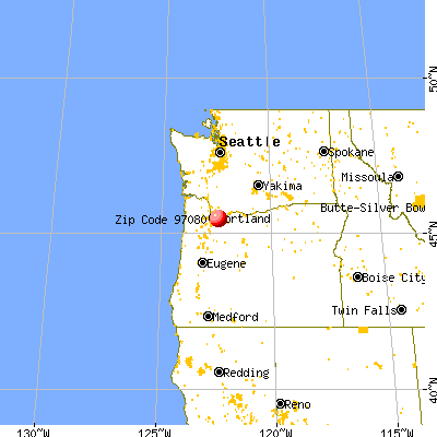 Gresham, OR (97080) map from a distance