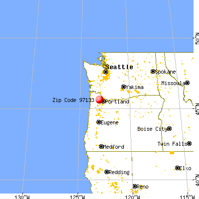 North Plains, OR (97133) map from a distance