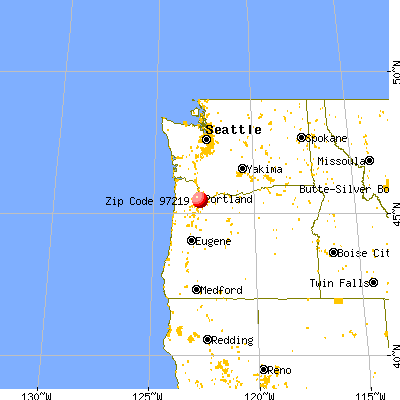 Portland, OR (97219) map from a distance