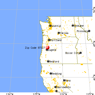 Brownsville, OR (97327) map from a distance