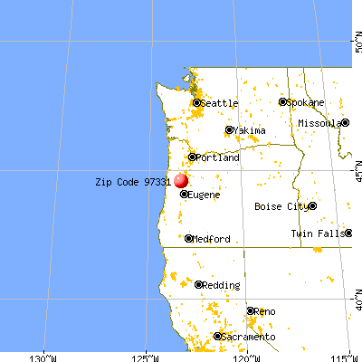 Corvallis, OR (97331) map from a distance