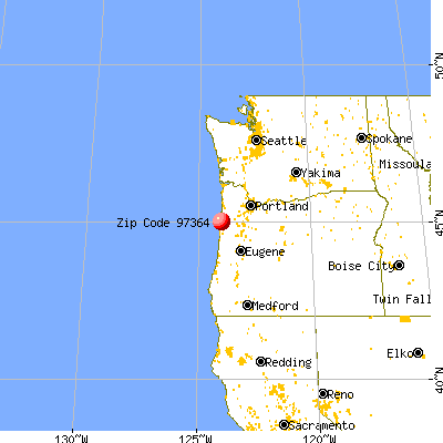 Lincoln City, OR (97364) map from a distance