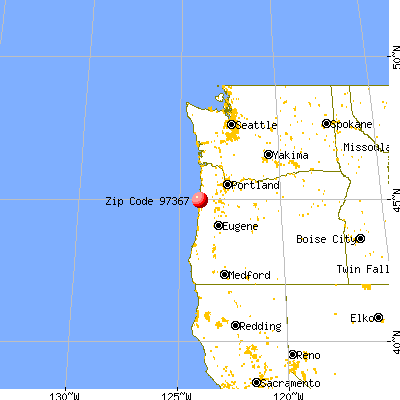 Lincoln City, OR (97367) map from a distance