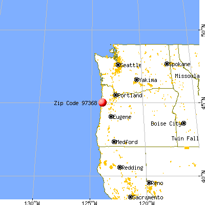 Rose Lodge, OR (97368) map from a distance