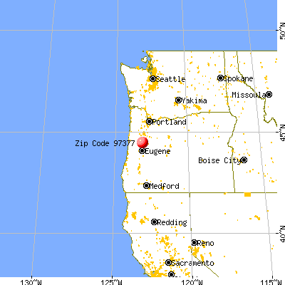 Shedd, OR (97377) map from a distance