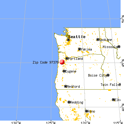 Sheridan, OR (97378) map from a distance