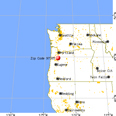 Sublimity, OR (97385) map from a distance