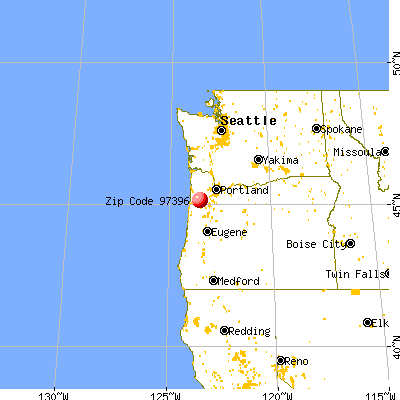 Fort Hill, OR (97396) map from a distance