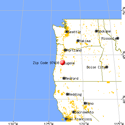Eugene, OR (97408) map from a distance