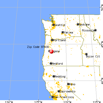 Lowell, OR (97438) map from a distance