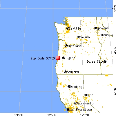 Florence, OR (97439) map from a distance