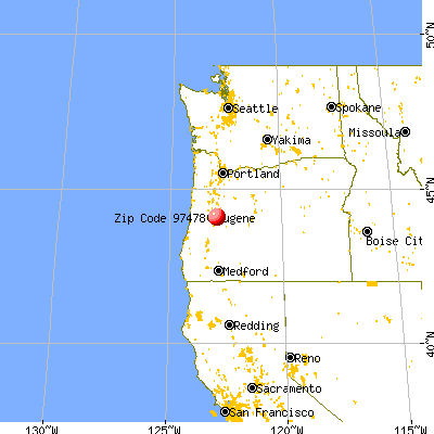 Springfield, OR (97478) map from a distance