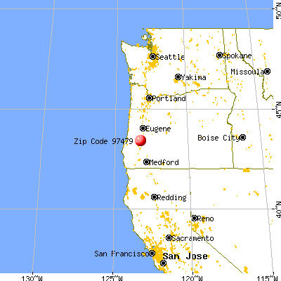 Sutherlin, OR (97479) map from a distance