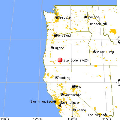 Chiloquin, OR (97624) map from a distance