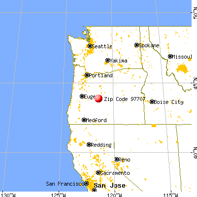 Sunriver, OR (97707) map from a distance