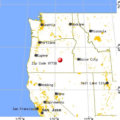 Hines, OR (97738) map from a distance