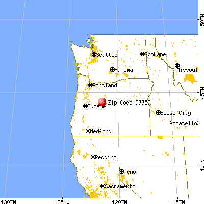 Black Butte Ranch, OR (97759) map from a distance