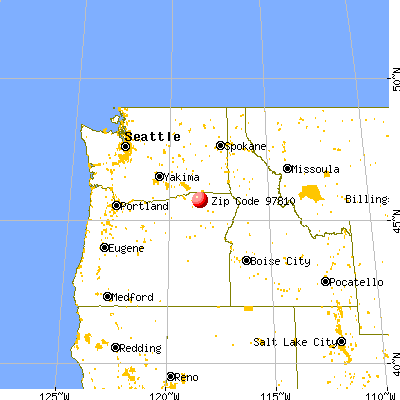 Adams, OR (97810) map from a distance