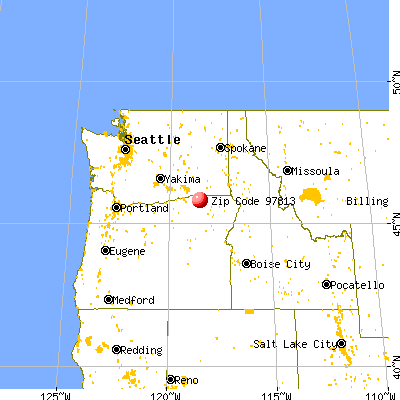 Athena, OR (97813) map from a distance