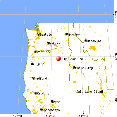 Greenhorn, OR (97817) map from a distance