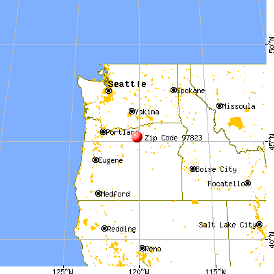 Lonerock, OR (97823) map from a distance