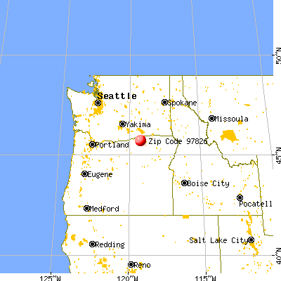 Echo, OR (97826) map from a distance