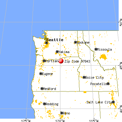 Ione, OR (97843) map from a distance