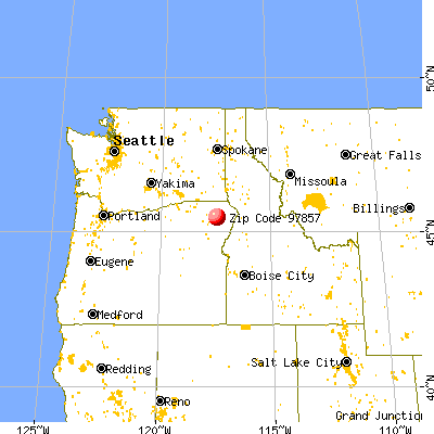 Lostine, OR (97857) map from a distance