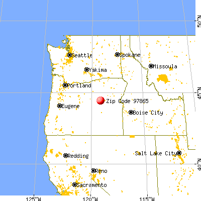 Mount Vernon, OR (97865) map from a distance