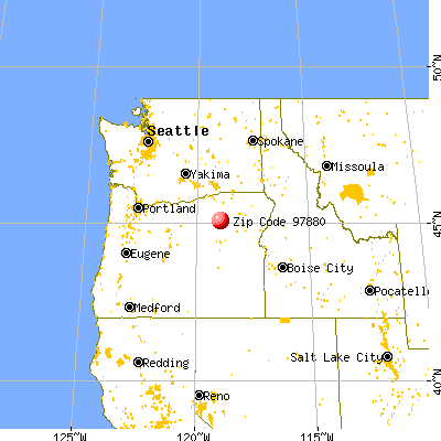 Ukiah, OR (97880) map from a distance