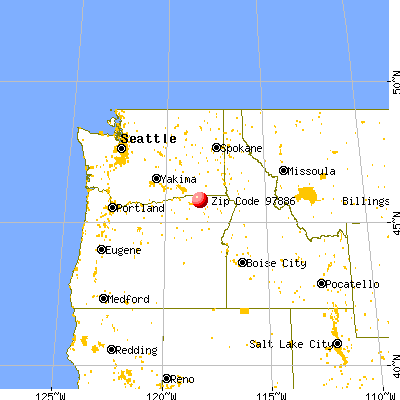 Weston, OR (97886) map from a distance