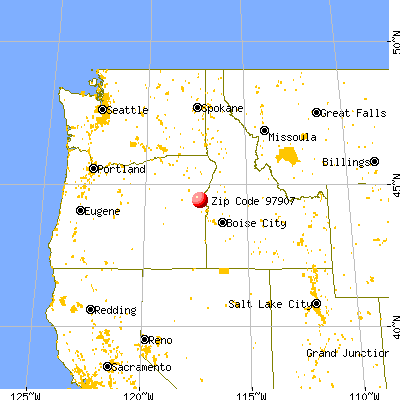 Huntington, OR (97907) map from a distance