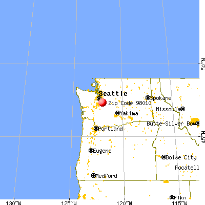 Black Diamond, WA (98010) map from a distance