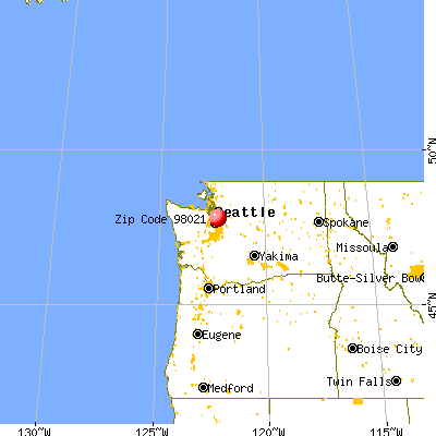Bothell, WA (98021) map from a distance