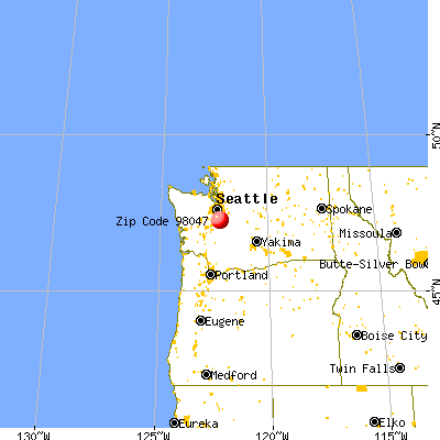 Pacific, WA (98047) map from a distance
