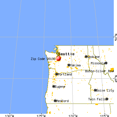 Des Moines, WA (98198) map from a distance