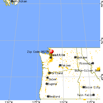 Clear Lake, WA (98235) map from a distance