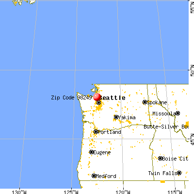 Freeland, WA (98249) map from a distance