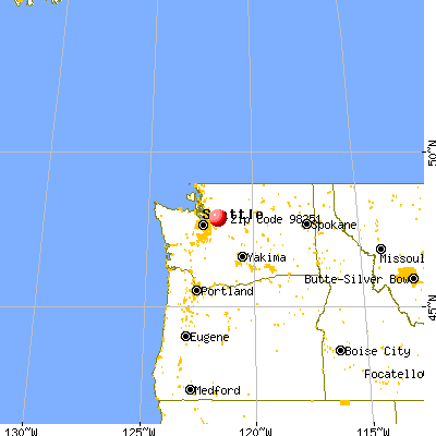 Gold Bar, WA (98251) map from a distance