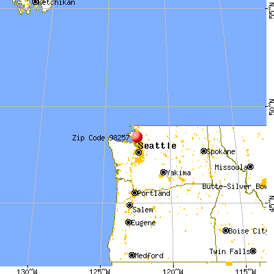 La Conner, WA (98257) map from a distance