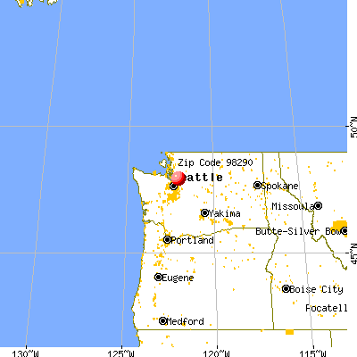 Three Lakes, WA (98290) map from a distance