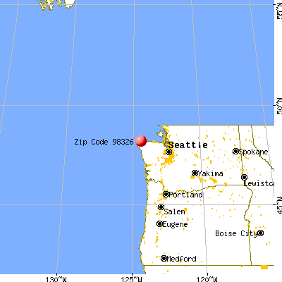 Clallam Bay, WA (98326) map from a distance