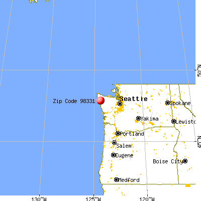 Forks, WA (98331) map from a distance