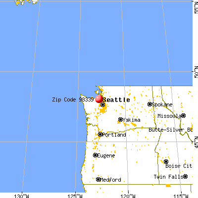 Port Hadlock-Irondale, WA (98339) map from a distance