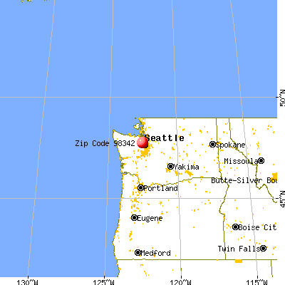 Indianola, WA (98342) map from a distance