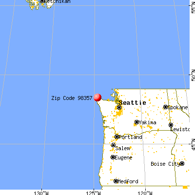Neah Bay, WA (98357) map from a distance