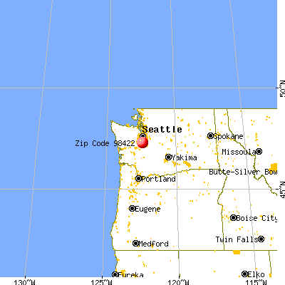 Tacoma, WA (98422) map from a distance