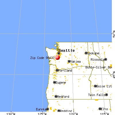 Fort Lewis, WA (98433) map from a distance