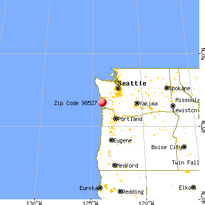 Bay Center, WA (98527) map from a distance